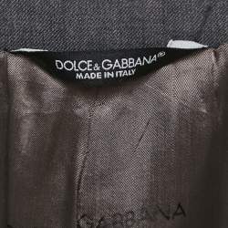Pre Owned Dolce & Gabbana Dark Grey Wool Single Breasted Blazer Suit 4XL