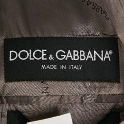 Pre Owned Dolce & Gabbana Dark Grey Wool Single Breasted Blazer Suit 4XL