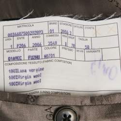 Pre Owned Dolce & Gabbana Dark Grey Wool Single Breasted Blazer Suit 4XL