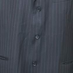 Pre Owned Dolce & Gabbana Navy Blue Striped Single Breasted Blazer XXXL