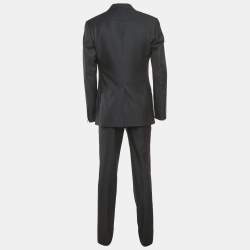 Pre Owned Dolce & Gabbana Navy Blue Wool Blend Single Breasted Suit L