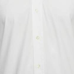 Pre Owned Dolce & Gabbana Gold White Cotton Long Sleeve Shirt S