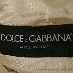 Pre Owned Dolce & Gabbana Cream Gabardine Regular Suit XXXL