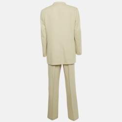 Pre Owned Dolce & Gabbana Cream Gabardine Regular Suit XXXL