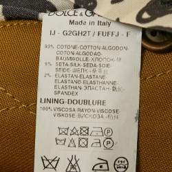 Pre Owned Dolce & Gabbana Mustard Yellow Cotton Single Breasted Blazer S