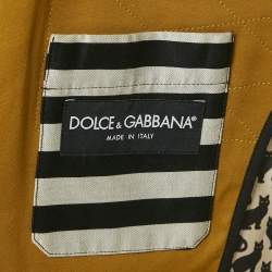 Pre Owned Dolce & Gabbana Mustard Yellow Cotton Single Breasted Blazer S