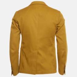 Pre Owned Dolce & Gabbana Mustard Yellow Cotton Single Breasted Blazer S