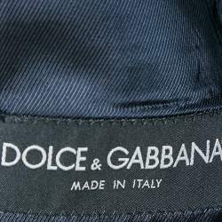 Pre Owned Dolce & Gabbana Navy Blue Striped Wool Single Breasted Suit M