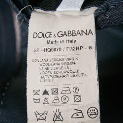 Pre Owned Dolce & Gabbana Navy Blue Striped Wool Single Breasted Suit M