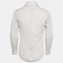 Pre Owned Dolce & Gabbana Gold Grey Cotton Long Sleeve Shirt M