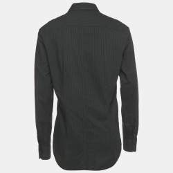 Pre Owned Dolce & Gabbana Black Striped Cotton Martini Shirt L