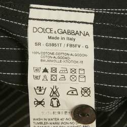 Pre Owned Dolce & Gabbana Black Striped Cotton Martini Shirt L