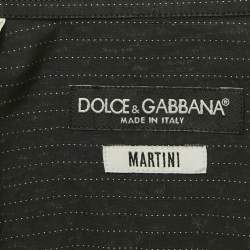 Pre Owned Dolce & Gabbana Black Striped Cotton Martini Shirt L