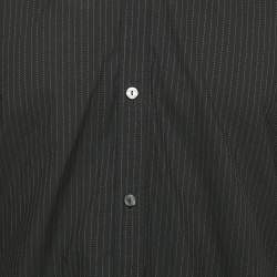 Pre Owned Dolce & Gabbana Black Striped Cotton Martini Shirt L