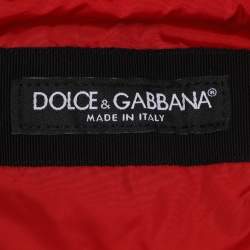 مملوكة مسبقًا جاكيت هودي نايلون أسود/أحمر دولتشي أند غابانا مقاس كبير جدًا