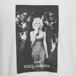 Pre Owned Dolce & Gabbana x Kim White Printed Jersey T-Shirt XL