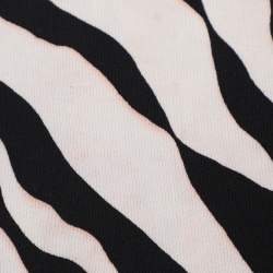 Pre Owned Dolce & Gabbana White/Black Printed Knit Sweatshirt XXL