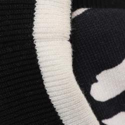 Pre Owned Dolce & Gabbana White/Black Printed Knit Sweatshirt XXL