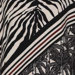 Pre Owned Dolce & Gabbana White/Black Printed Knit Sweatshirt XXL