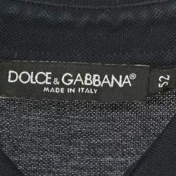 Pre Owned Dolce & Gabbana Navy Blue Cotton Polo T-Shirt XL