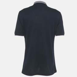 Pre Owned Dolce & Gabbana Navy Blue Cotton Polo T-Shirt XL