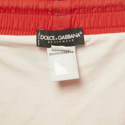 Pre Owned Dolce & Gabbana Teal Printed Synthetic Swim Shorts L