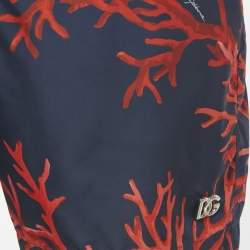 Pre Owned Dolce & Gabbana Navy Blue Printed Synthetic Swim Shorts L