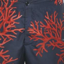 Pre Owned Dolce & Gabbana Navy Blue Printed Synthetic Swim Shorts L