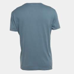 Pre Owned Dolce & Gabbana Blue Cotton Crew Neck T-Shirt M