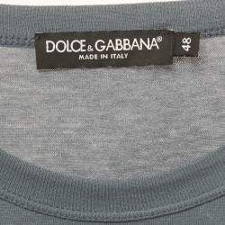 Pre Owned Dolce & Gabbana Blue Cotton Crew Neck T-Shirt M