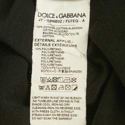 Pre Owned Dolce & Gabbana Black Logo Embossed Cotton Crew Neck T-Shirt M