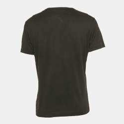 Pre Owned Dolce & Gabbana Black Cotton Logo Patch Detail Crew Neck T-Shirt M