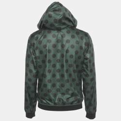 Pre Owned Dolce & Gabbana Green Polka Dot Print Synthetic Reversible Zip-Up Jacket XL