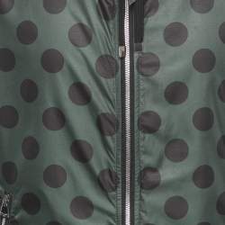 Pre Owned Dolce & Gabbana Green Polka Dot Print Synthetic Reversible Zip-Up Jacket XL