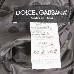 Pre Owned Dolce & Gabbana Green Polka Dot Print Synthetic Reversible Zip-Up Jacket XL