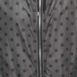 Pre Owned Dolce & Gabbana Green Polka Dot Print Synthetic Reversible Zip-Up Jacket XL