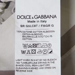 Pre Owned Dolce & Gabbana Off-White Coin Print Cotton Hawaiian Shirt L