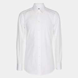 Pre Owned Dolce & Gabbana White Cotton Long Sleeve Shirt S