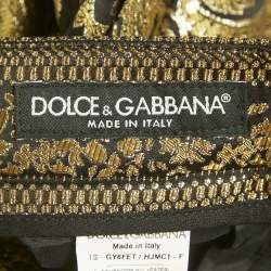 Pre Owned Dolce & Gabbana Black /Gold Jacquard Trousers M