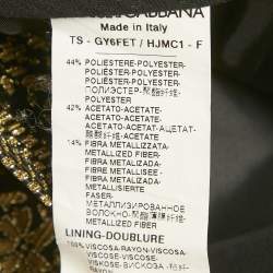 Pre Owned Dolce & Gabbana Black /Gold Jacquard Trousers M