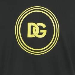 Pre Owned Dolce & Gabbana Black Logo Print Cotton T-Shirt M