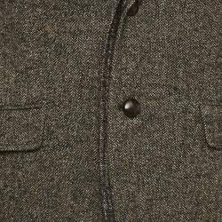 Pre Owned Dolce & Gabbana Brown Patterned Wool Single Breasted Blazer S