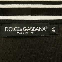 Pre Owned Dolce & Gabbana Black Bird of Paradise Print Cotton Crewneck T-Shirt S