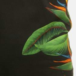 Pre Owned Dolce & Gabbana Black Bird of Paradise Print Cotton Crewneck T-Shirt S