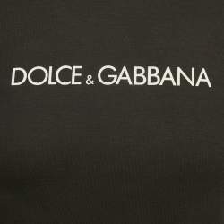 Pre Owned Dolce & Gabbana Black Bird of Paradise Print Cotton Crewneck T-Shirt S