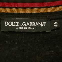 Pre Owned Dolce & Gabbana Black Stemmi 3 Print Cotton Crewneck T-Shirt S