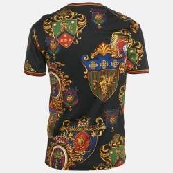 Pre Owned Dolce & Gabbana Black Stemmi 3 Print Cotton Crewneck T-Shirt S