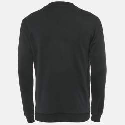 Pre Owned Dolce & Gabbana Black Logo Embroidered Cotton Sweatshirt M
