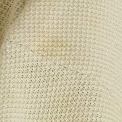 Pre Owned Dolce & Gabbana Light Grey Bird Print Cotton Pique Polo T-Shirt M