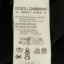 Pre Owned Dolce & Gabbana Black Bird Applique Cotton Pique Polo T-Shirt XL